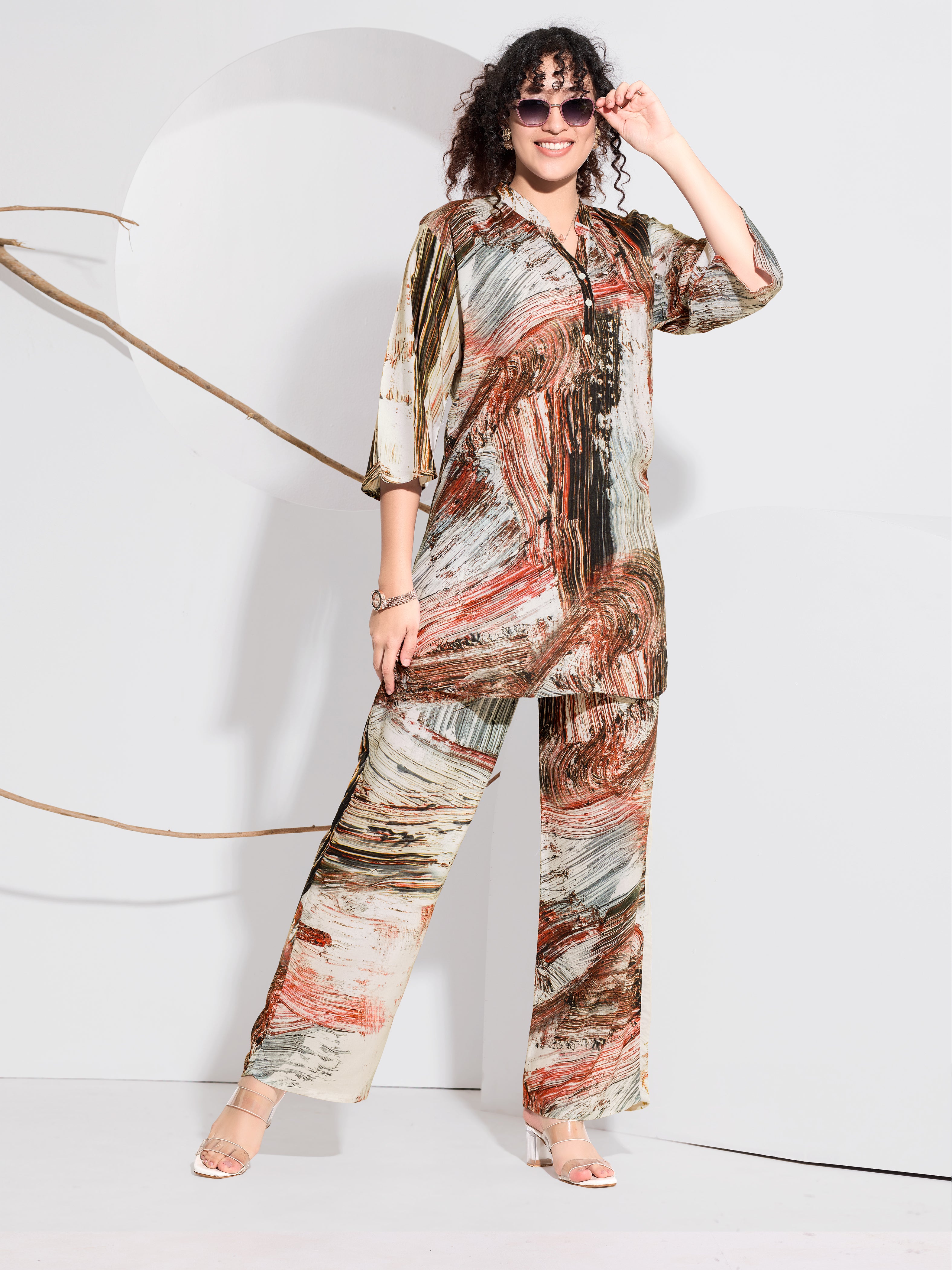 Multicolor Plus Size Co-ord Set