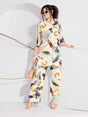 Beige Floral Plus Size Co-ord Set