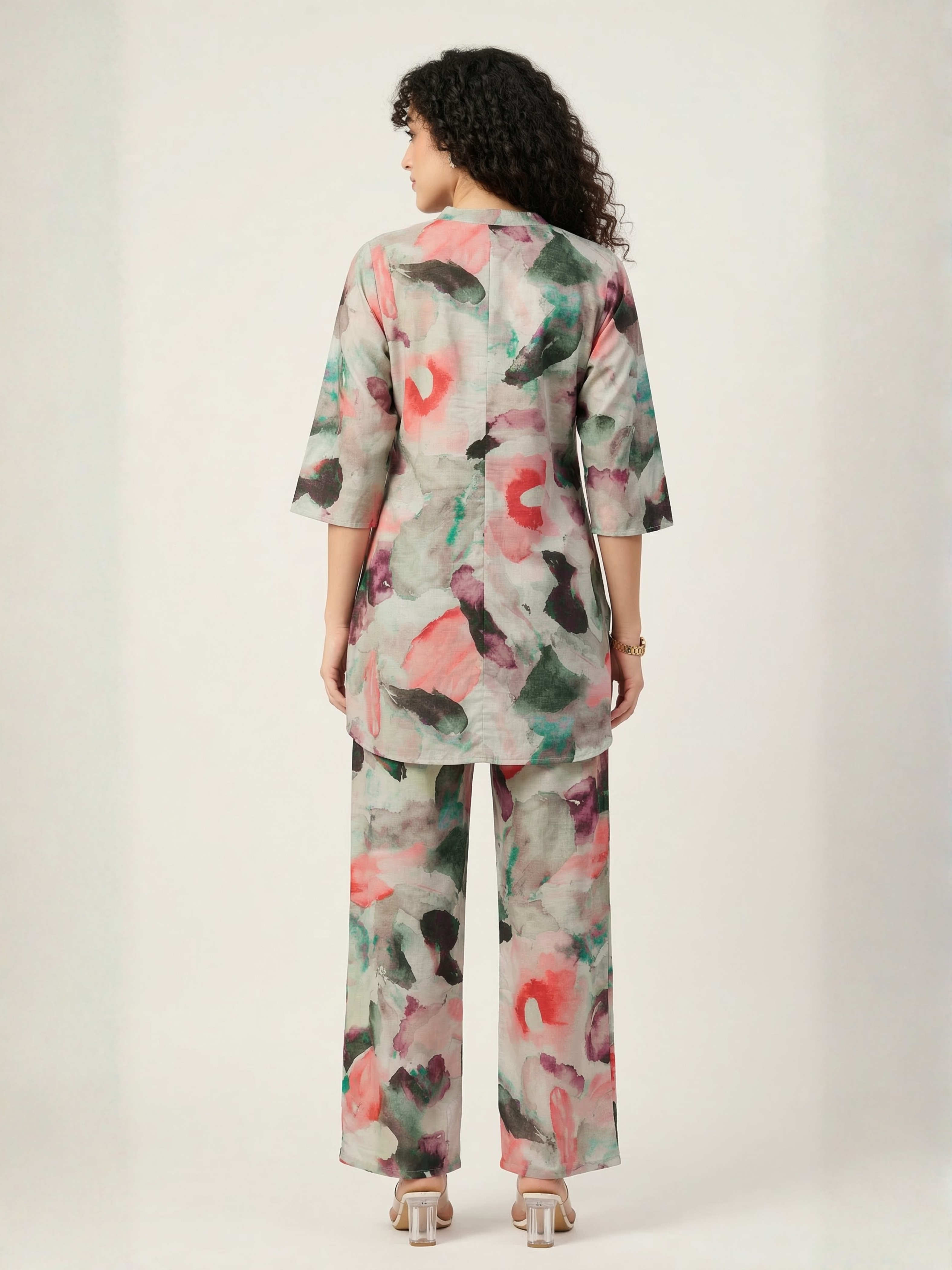 Pink Floral Plus Size Co-ord Set
