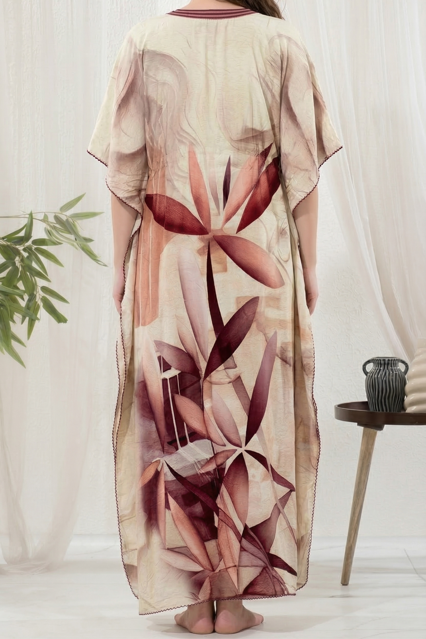 Cocoa Leaf Kaftan Dress