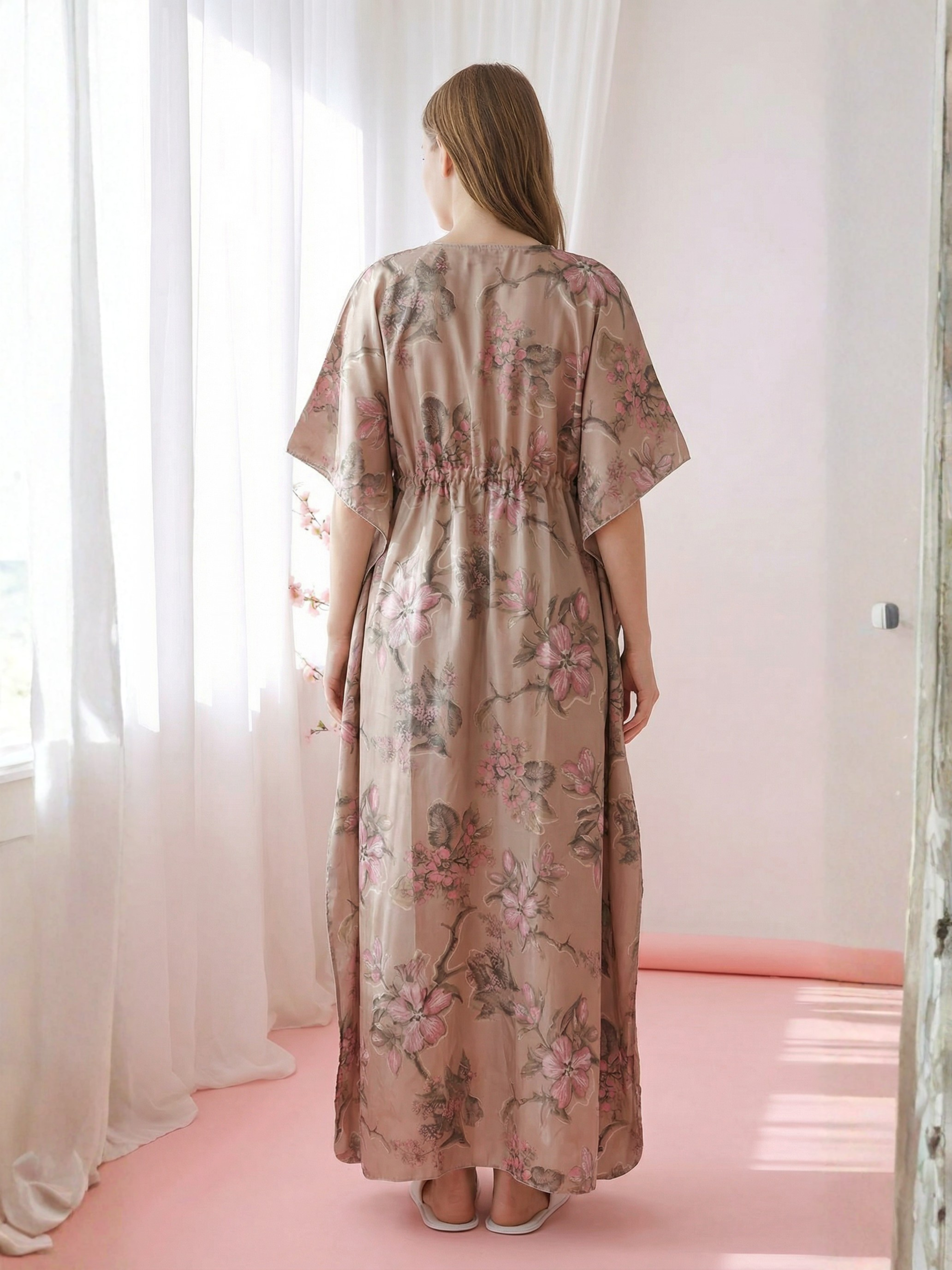 Brown Floral Kaftan