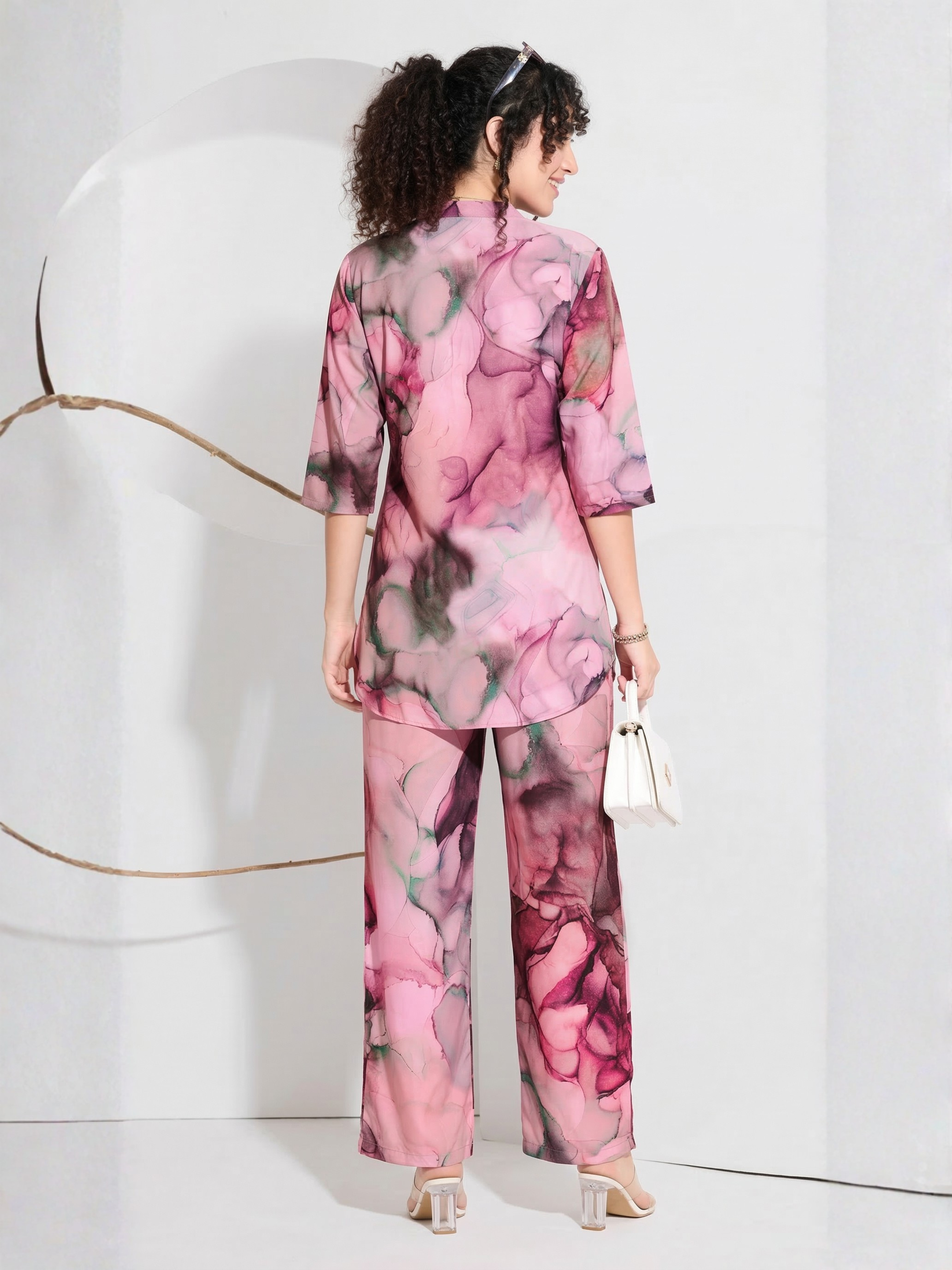 Rose Marble Plus Size Co-ord Set