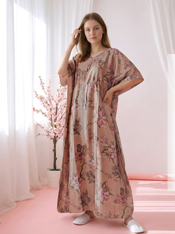 Brown Floral Kaftan