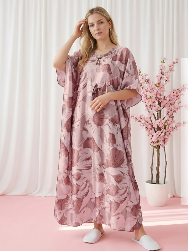 Blush Petal Feather Womens Kaftan