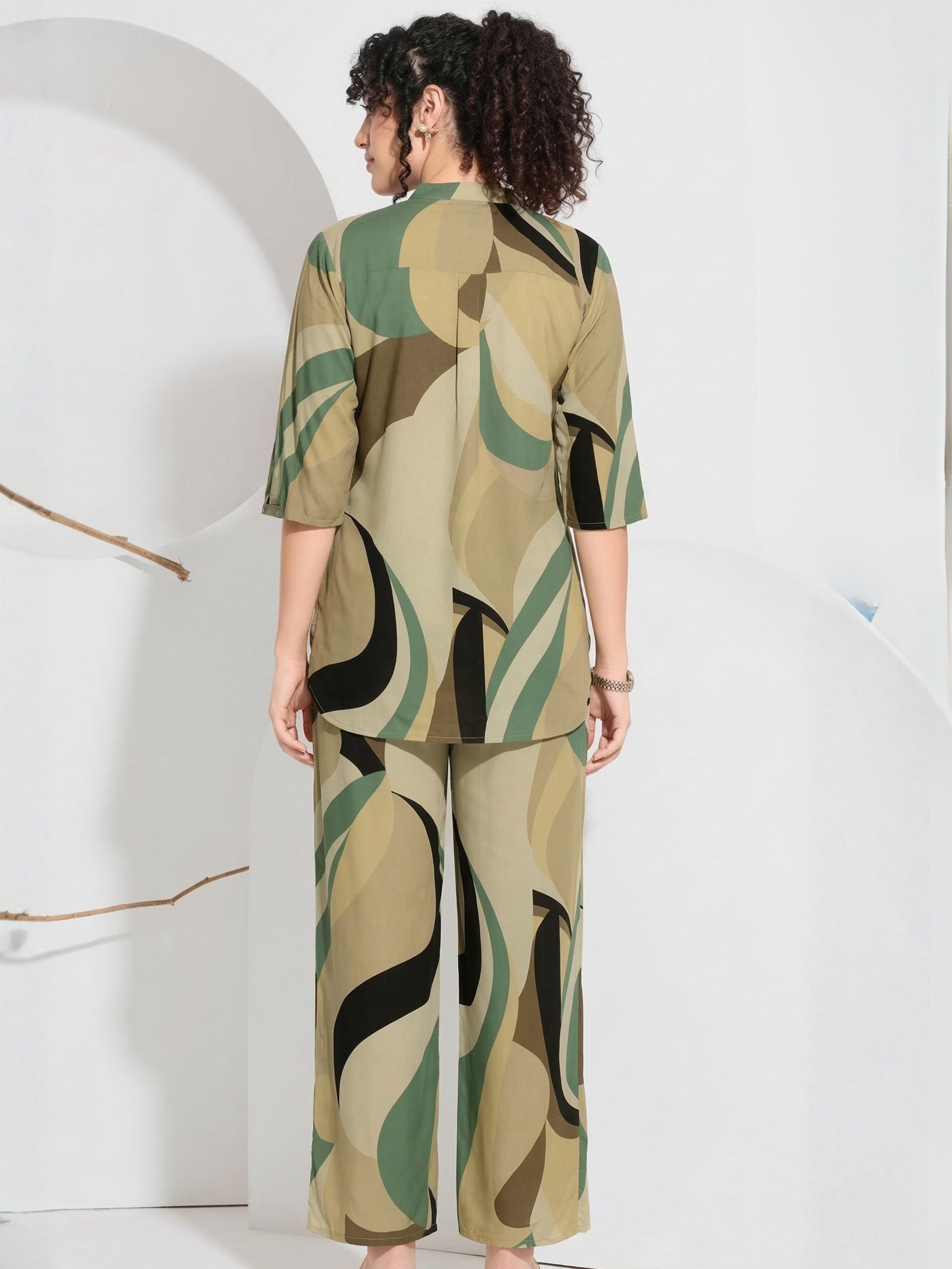 Olive Green Plus Size Co-ord Set