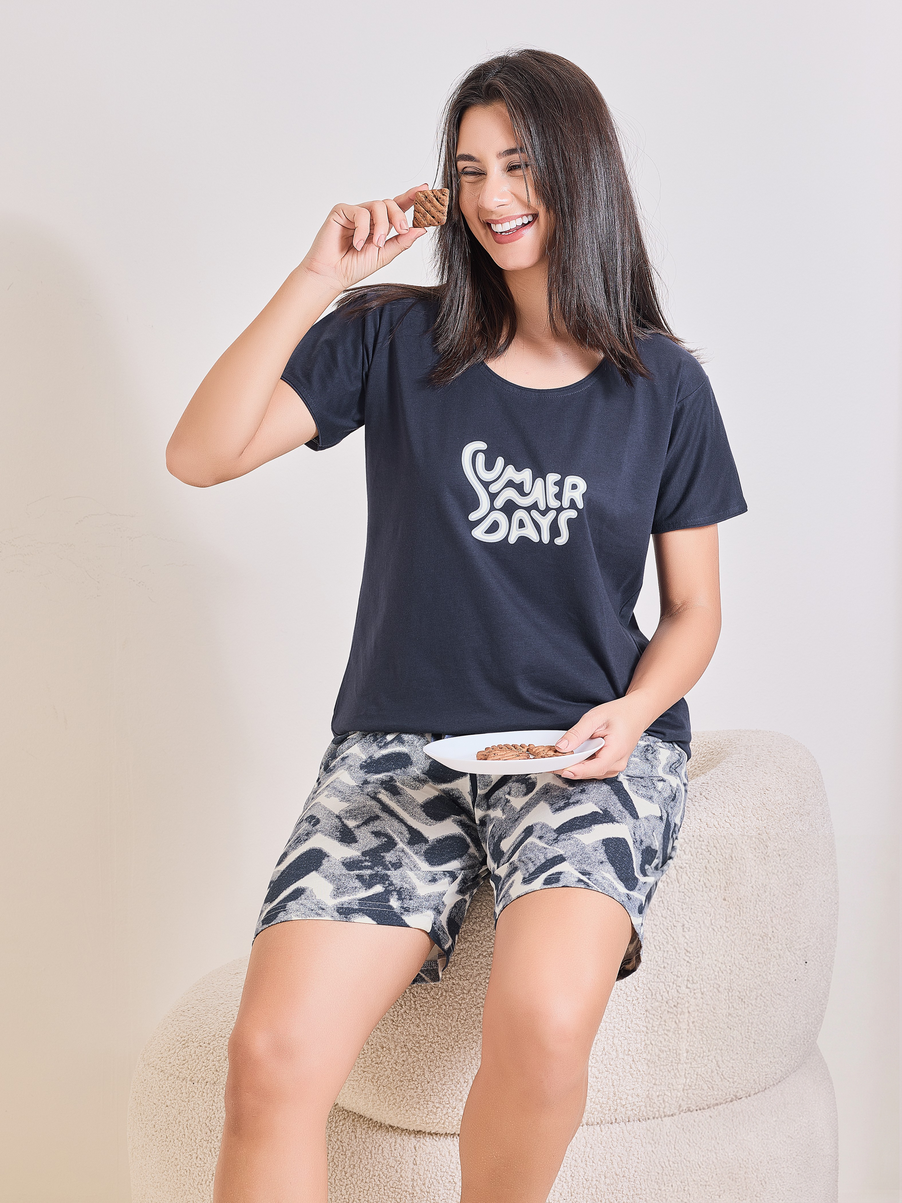 Charcoal Comfort Short Nightsuit