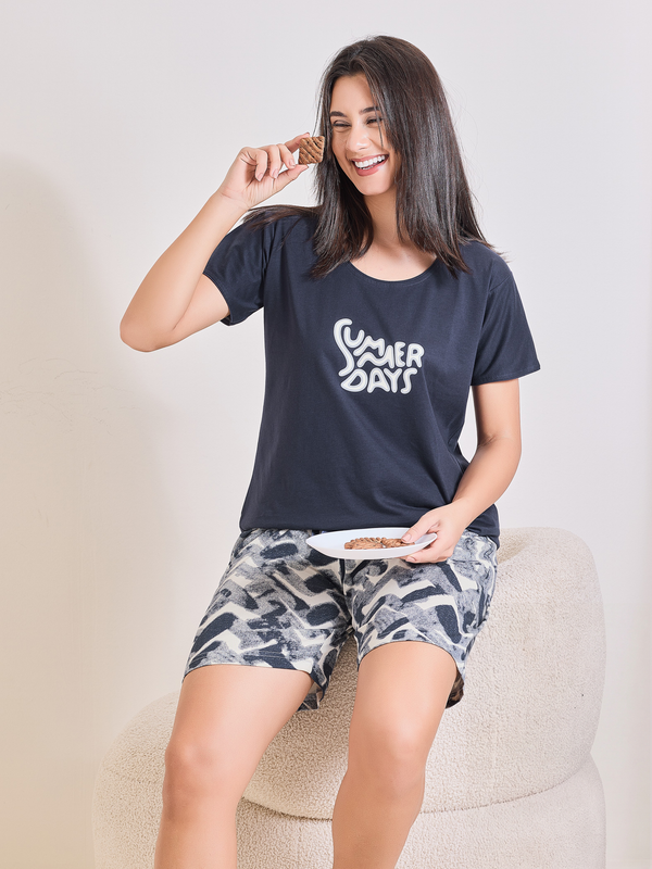 Charcoal Comfort Short Nightsuit
