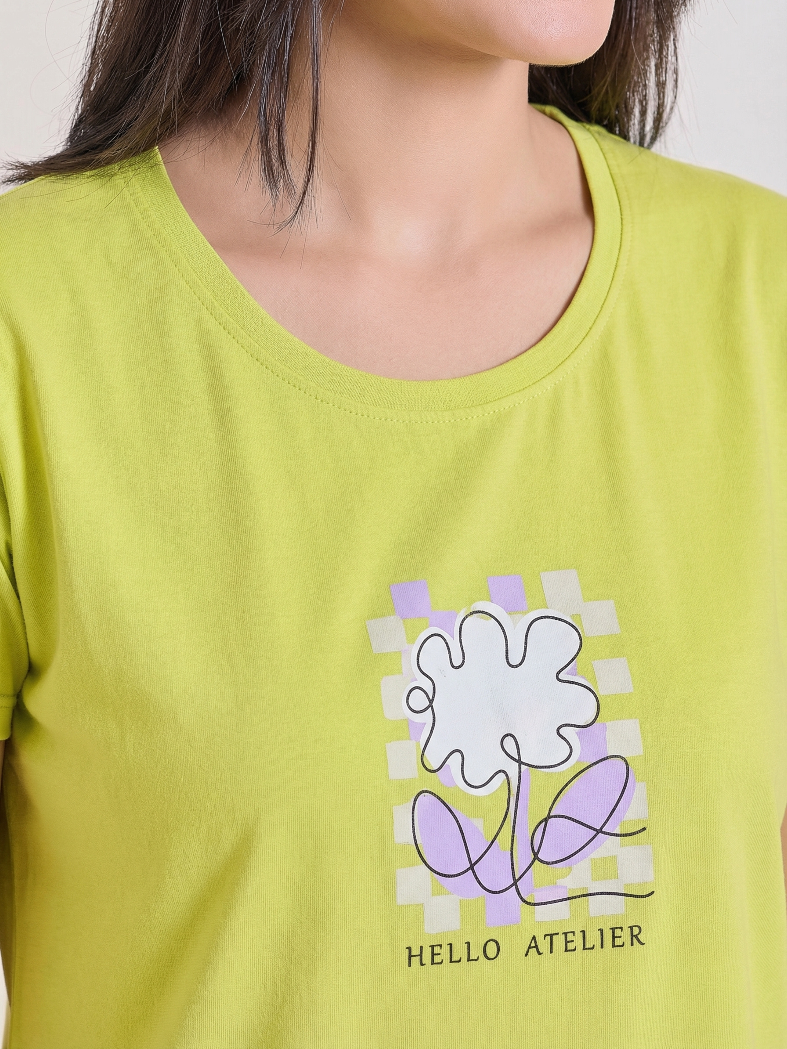 Lime Bloom Short Nightsuit