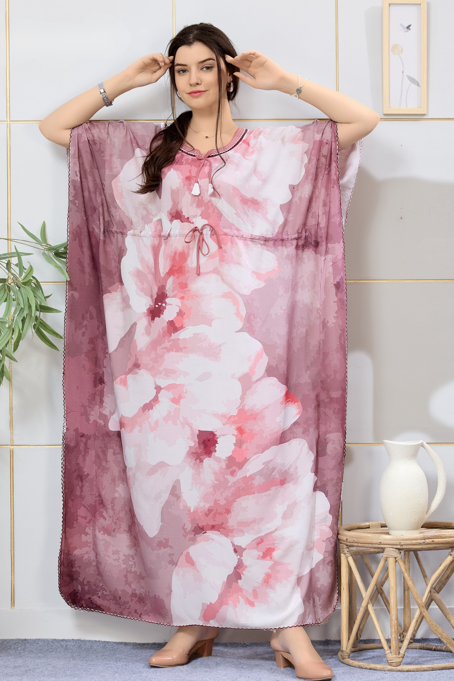 Blush Floral Kaftan