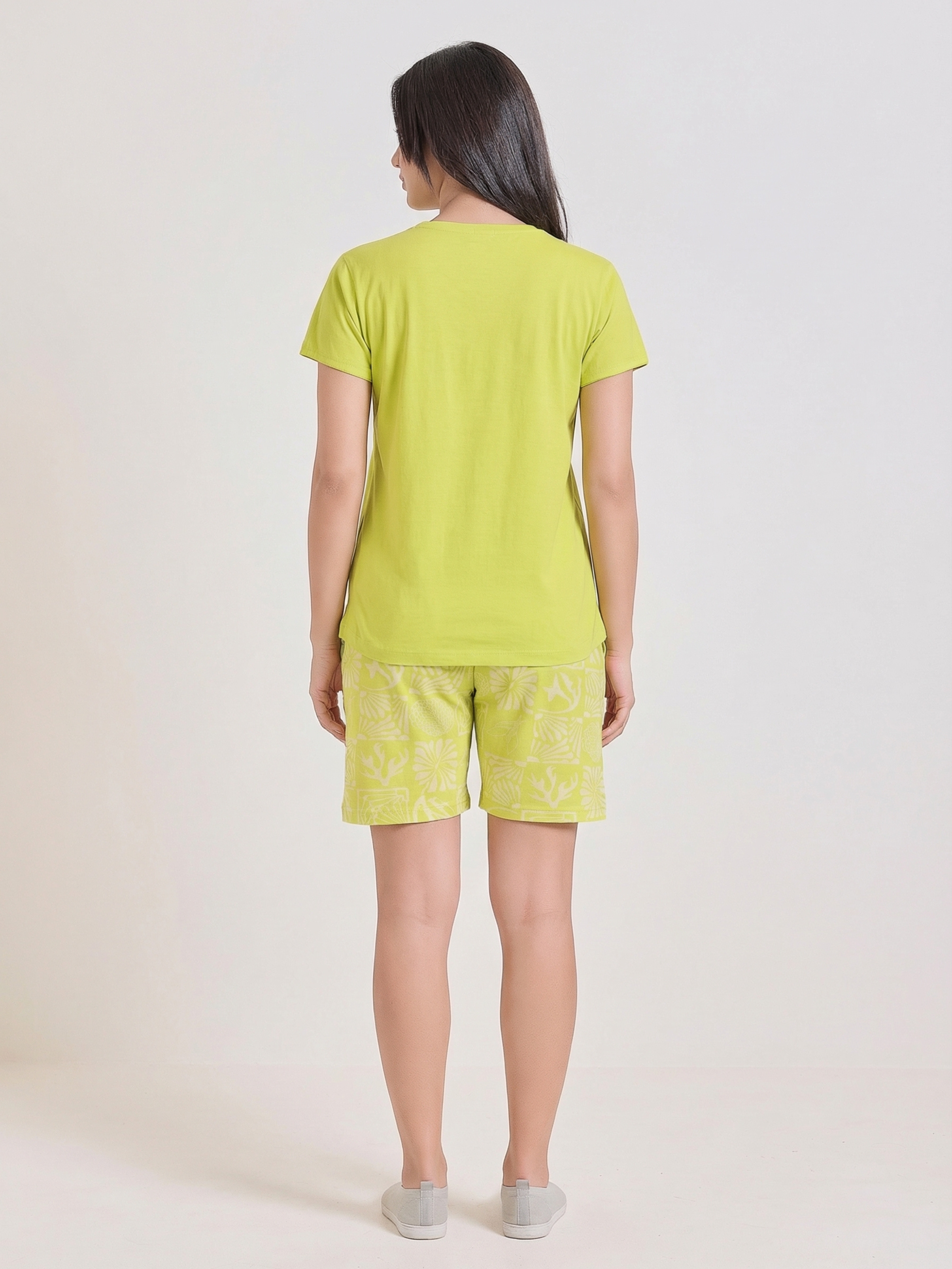 Lime Bloom Short Nightsuit