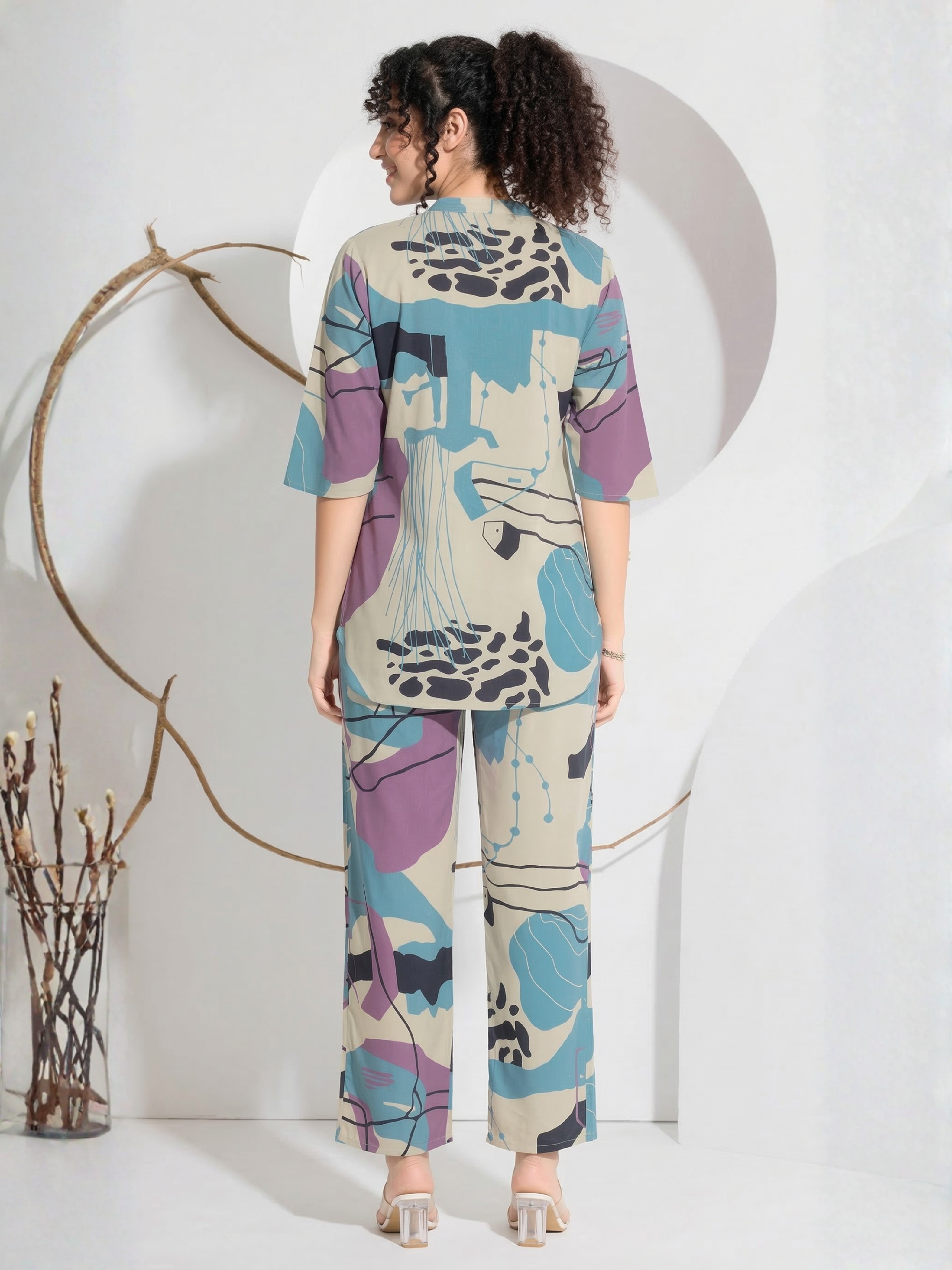 Teal Purple Plus Size Co-ord Set