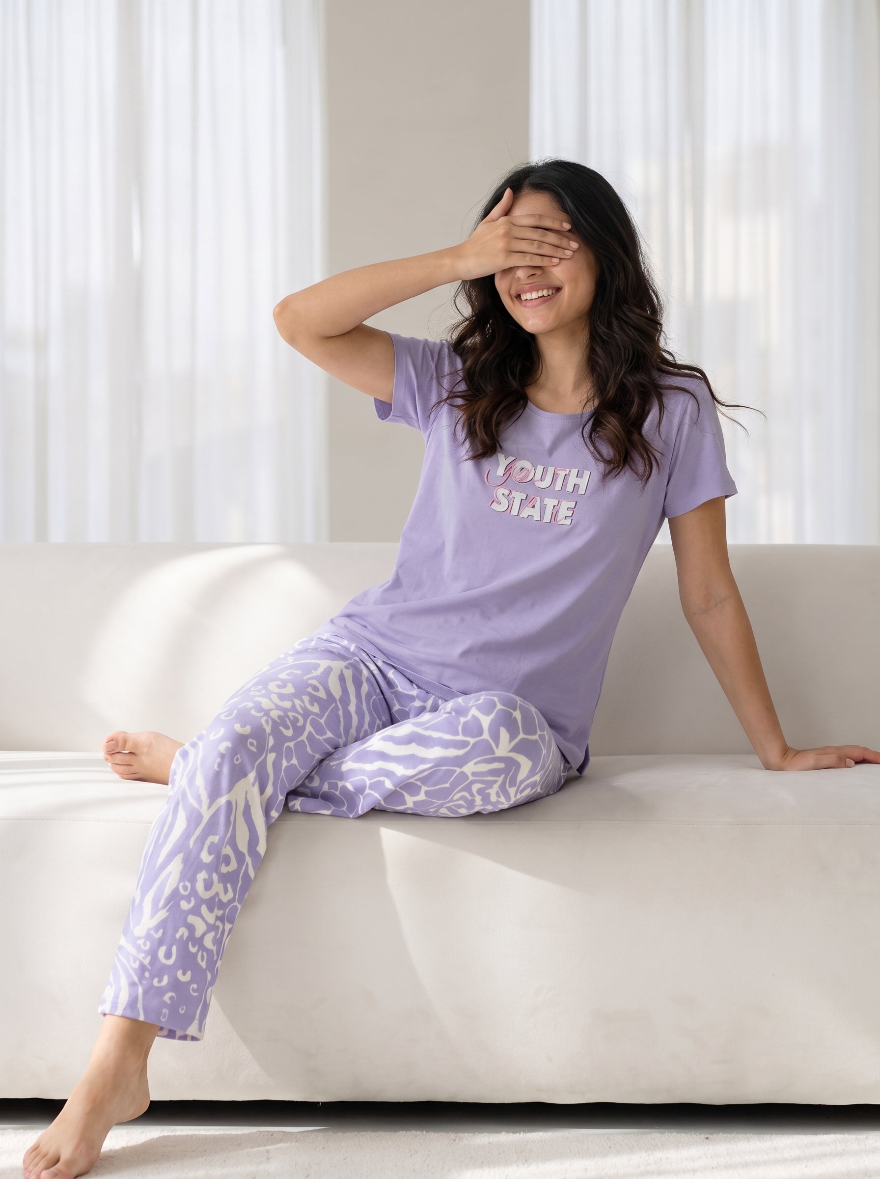 Women's Youth State Hosiery Night Suit - Lavender