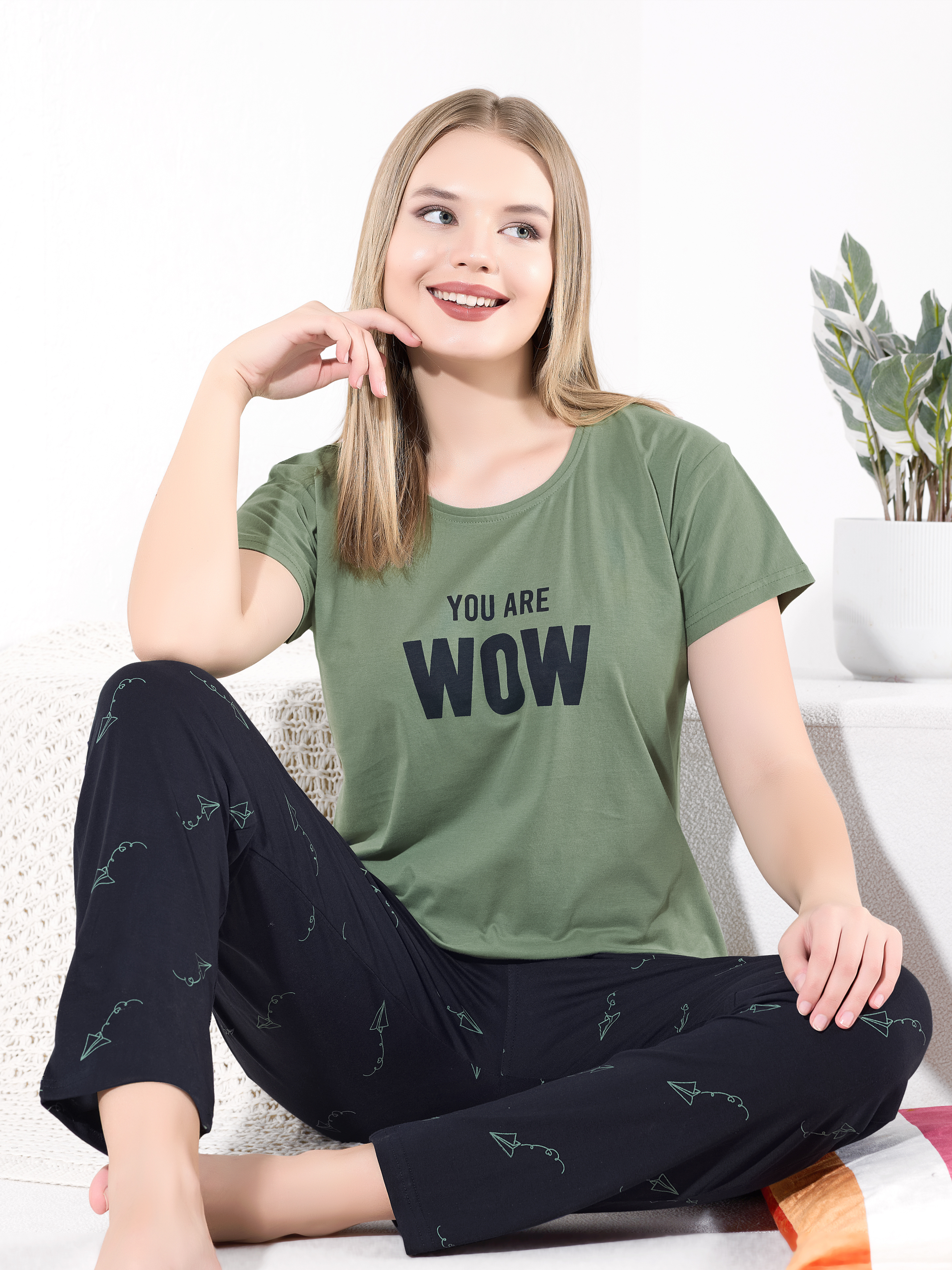 Sage Green Hosiery Nightsuit