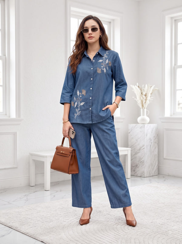 Denim Printed Co-ord Set