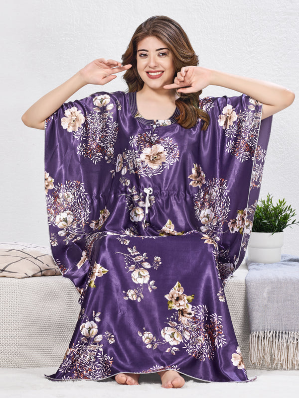 Lavender Bloom Satin Kaftan