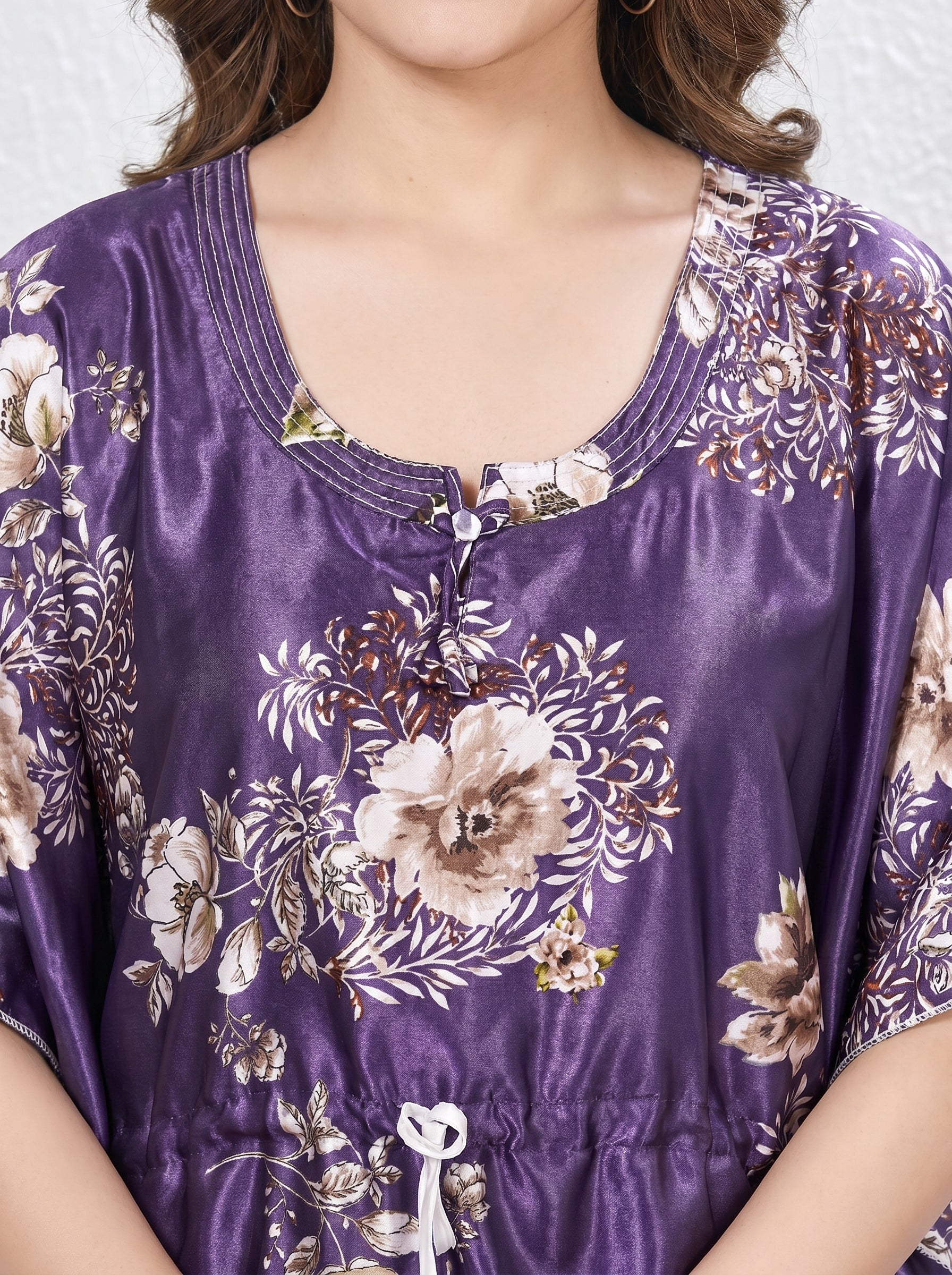 Lavender Bloom Satin Kaftan