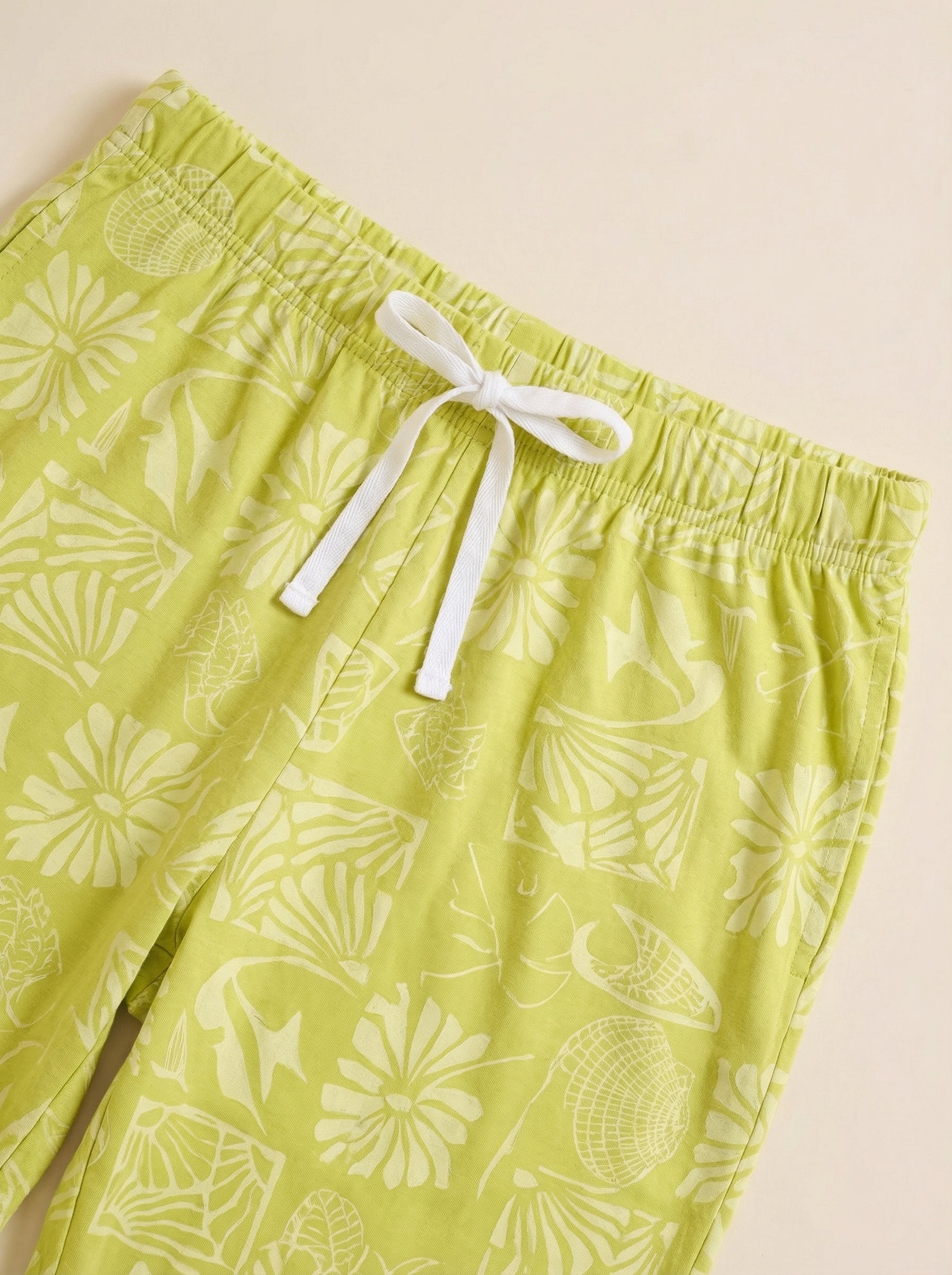 Lime Garden Collared Hosiery Nightsuit