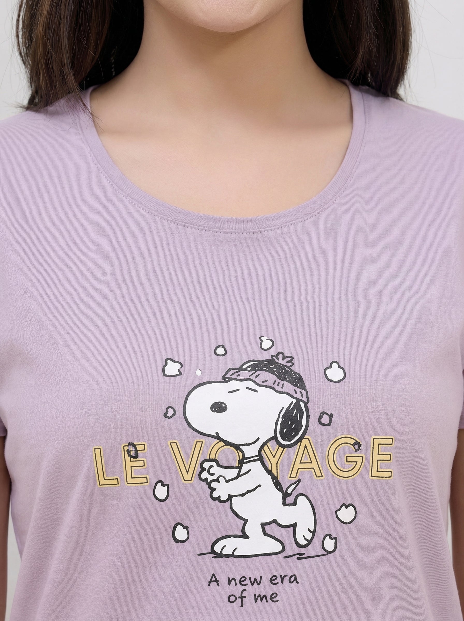 Lavender Snoopy Short Nightsuit