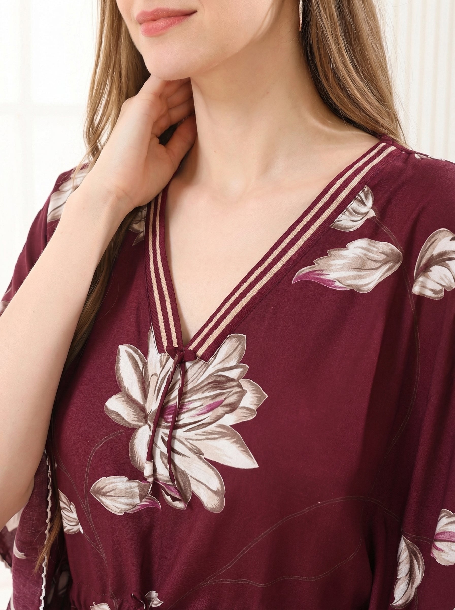 Wine Bloom Kaftan