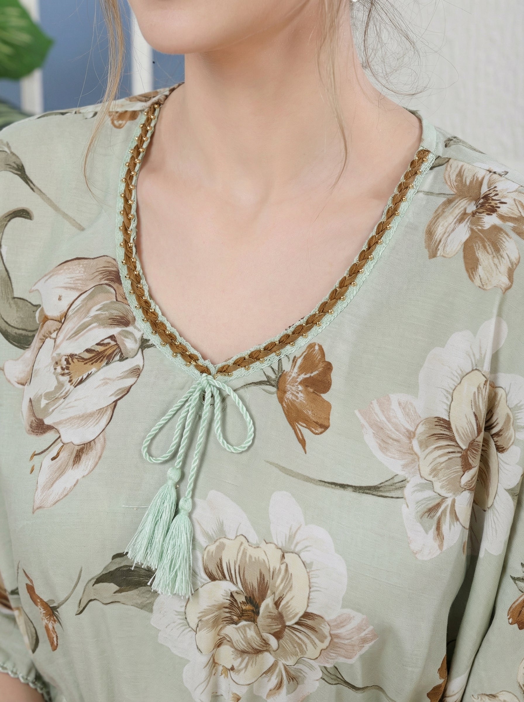 Sage Floral Kaftan
