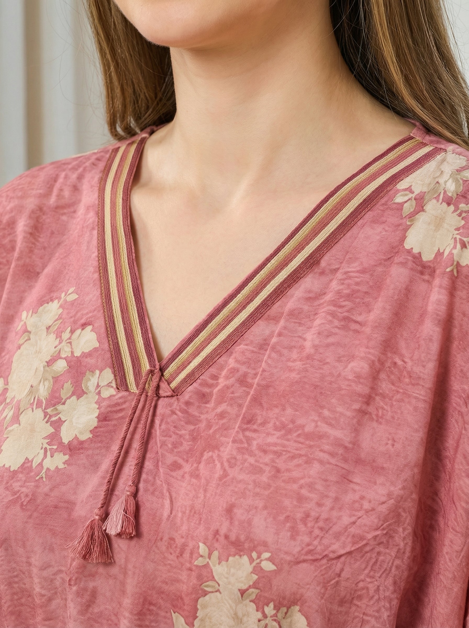 Rose Dust Floral Kaftan
