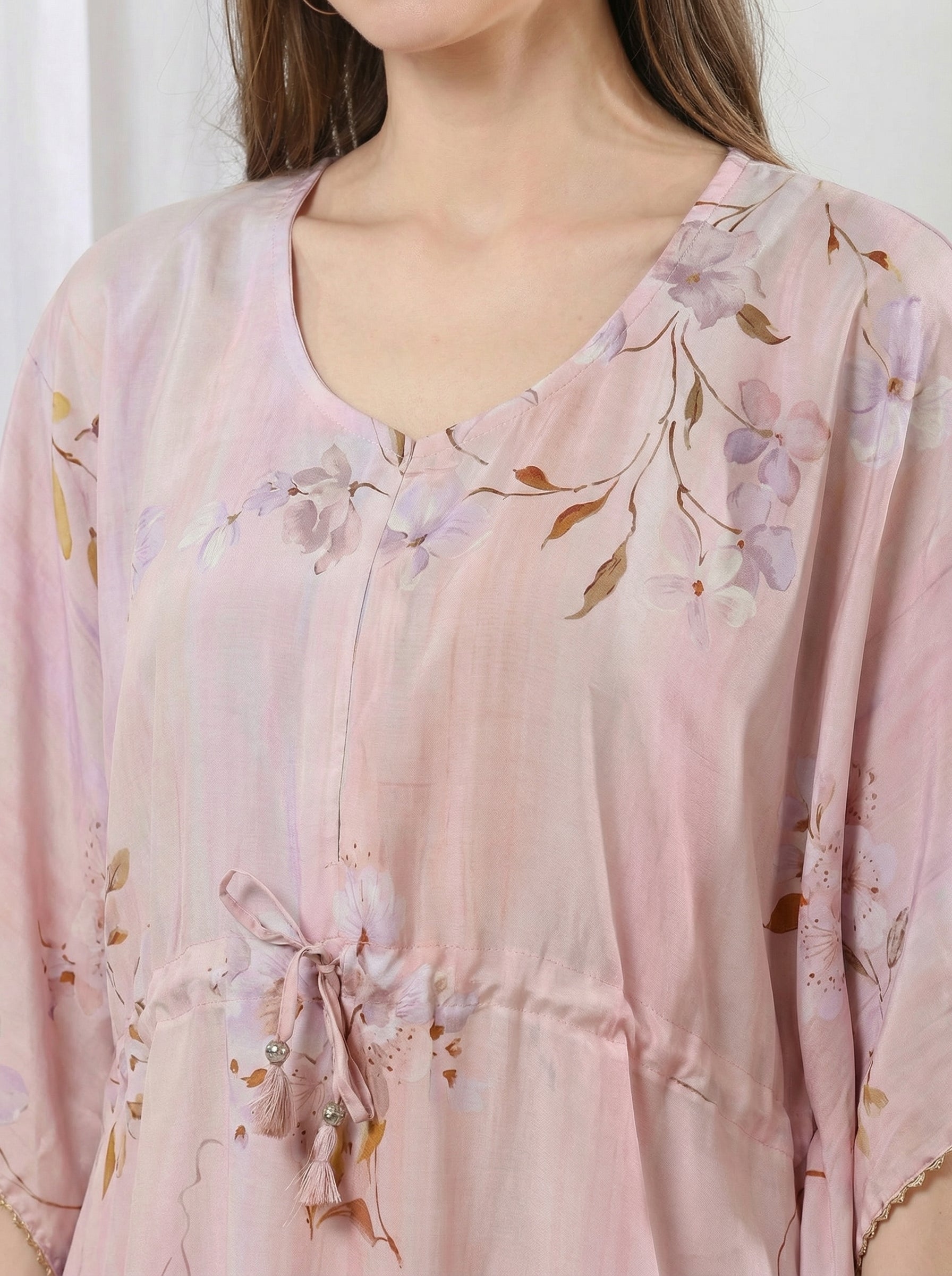 Pastel Bloom Rayon Kaftan
