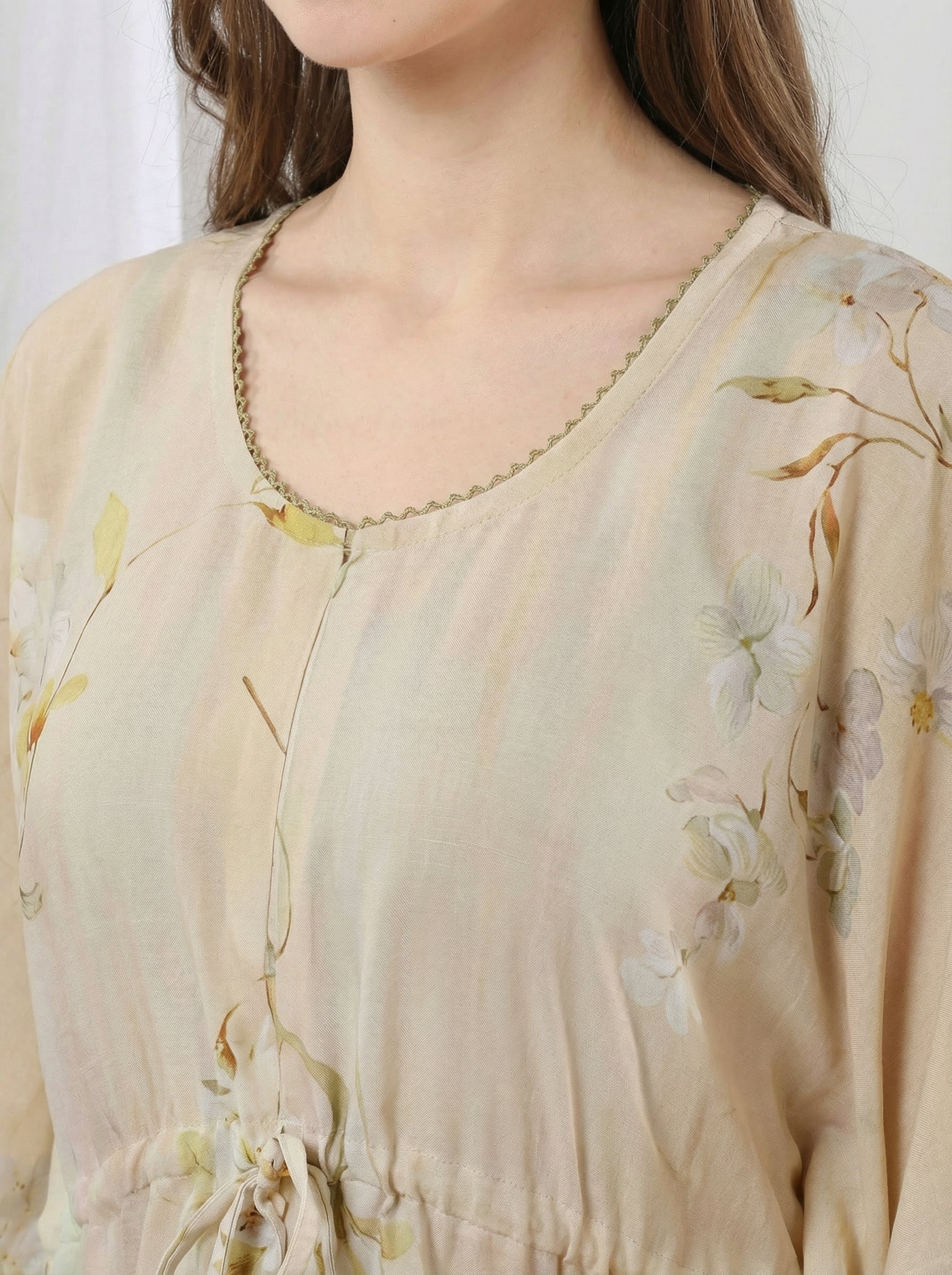 Ivory Petal Rayon Kaftan