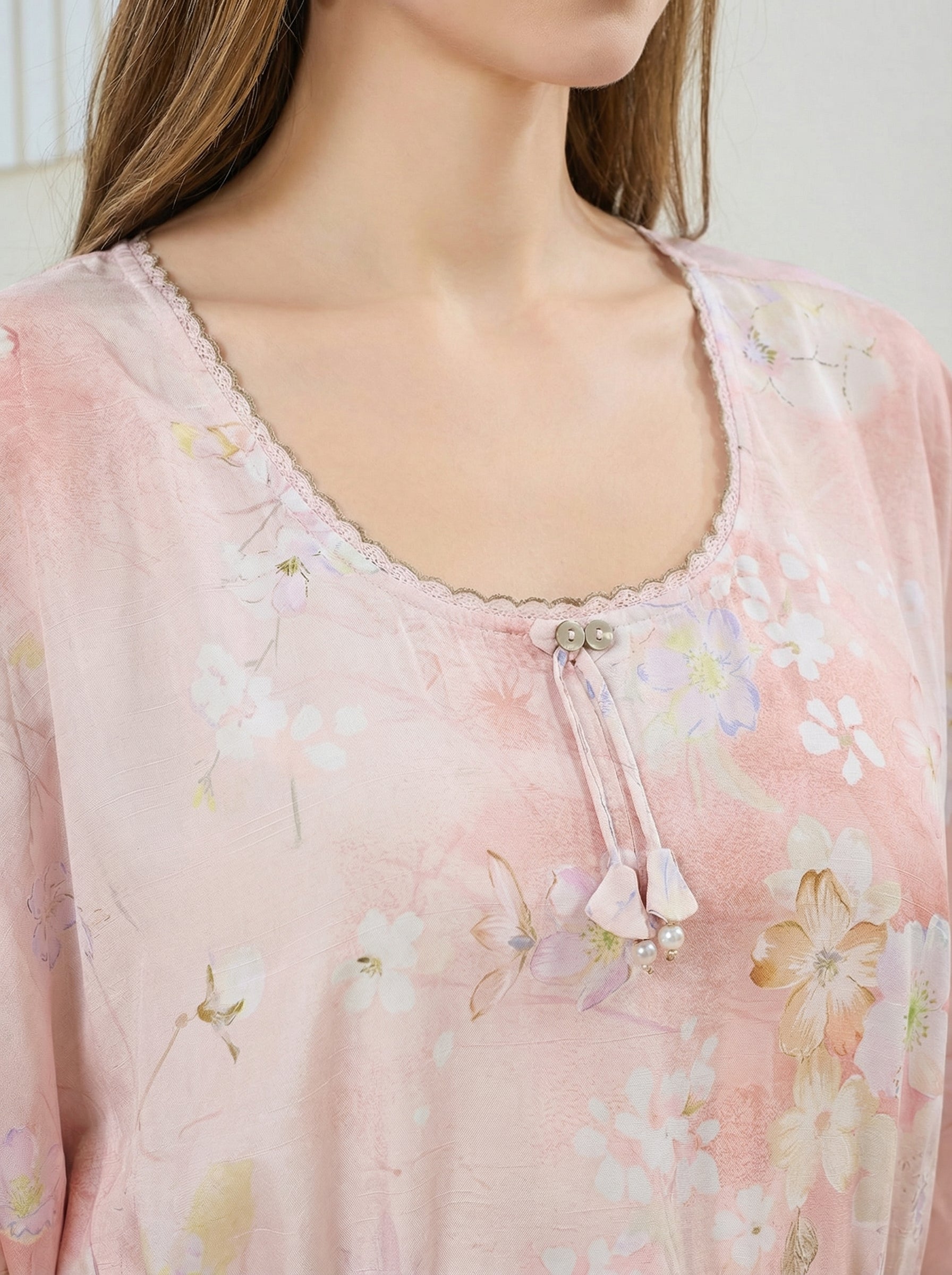 Blush Garden Rayon Kaftan
