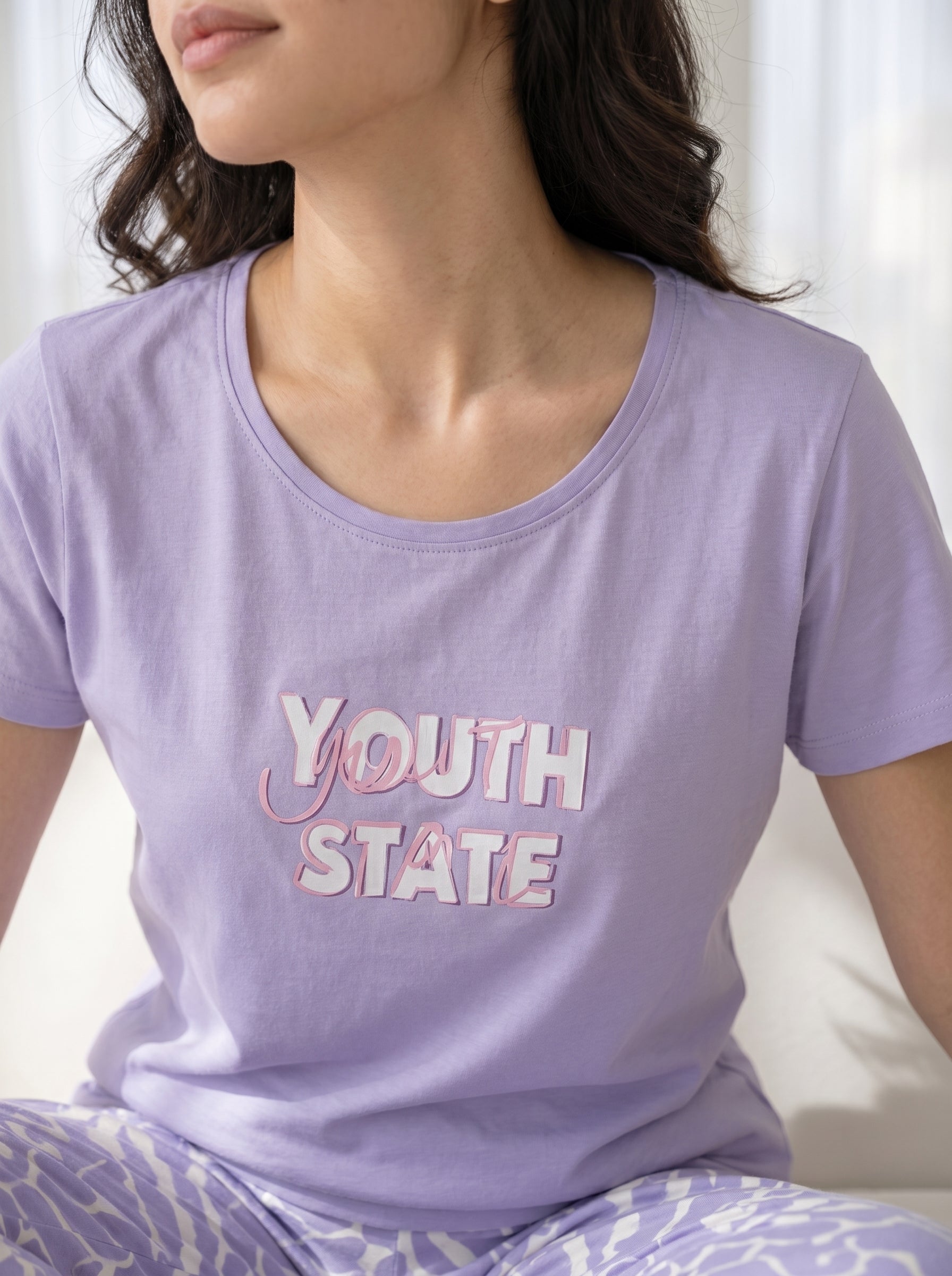 Women's Youth State Hosiery Night Suit - Lavender