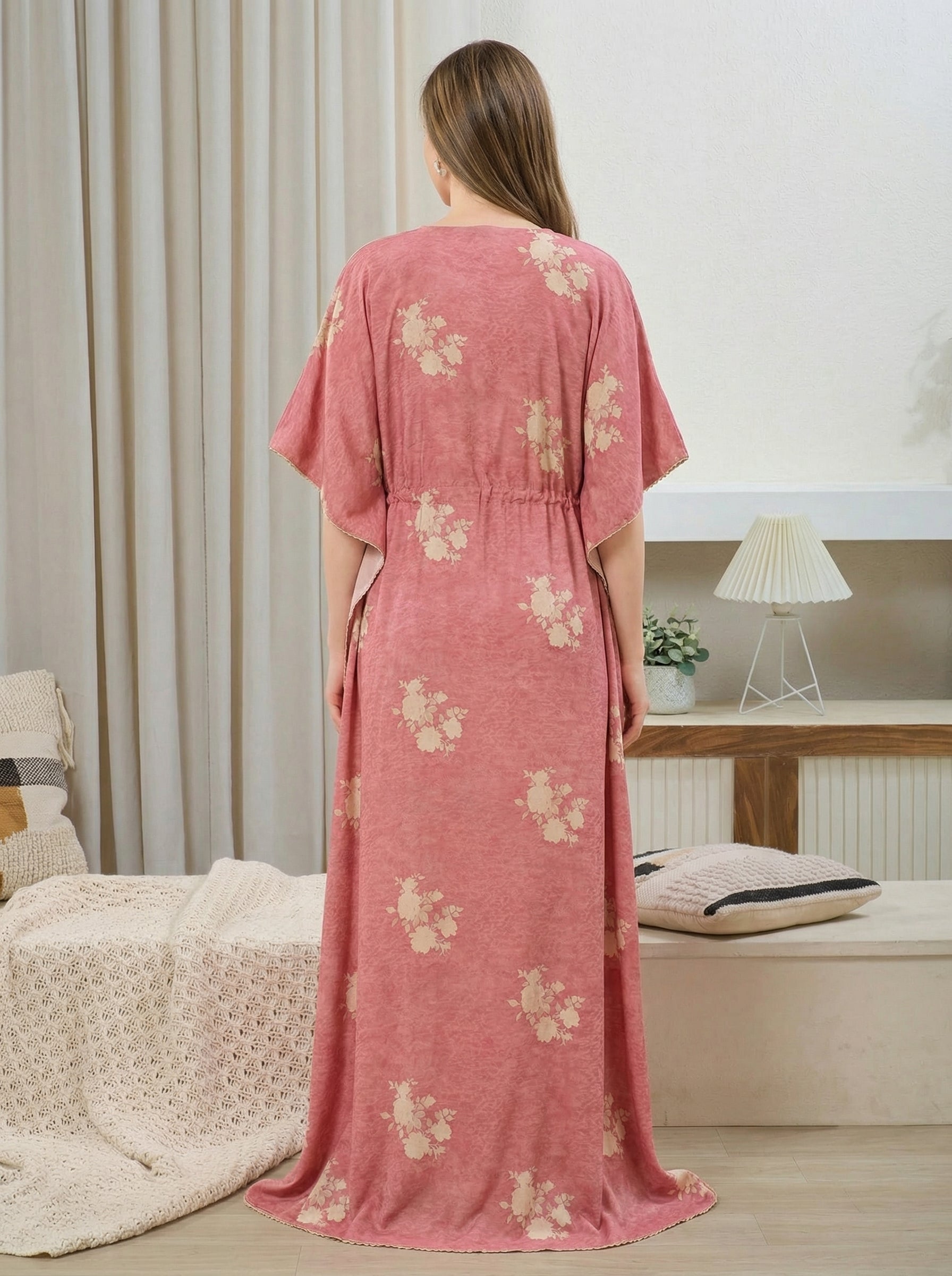 Rose Dust Floral Kaftan