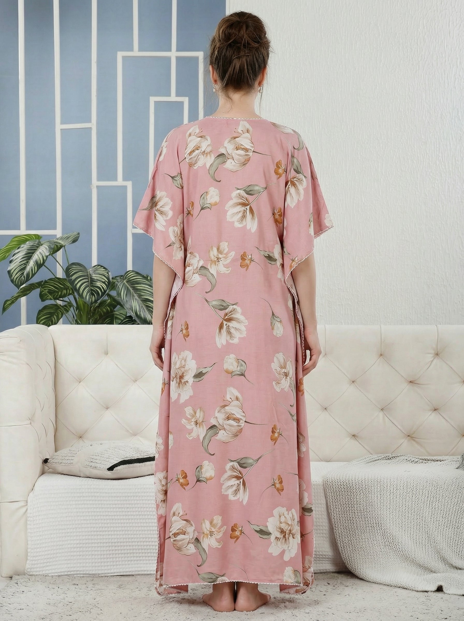Pink Blossom Lounge Kaftan