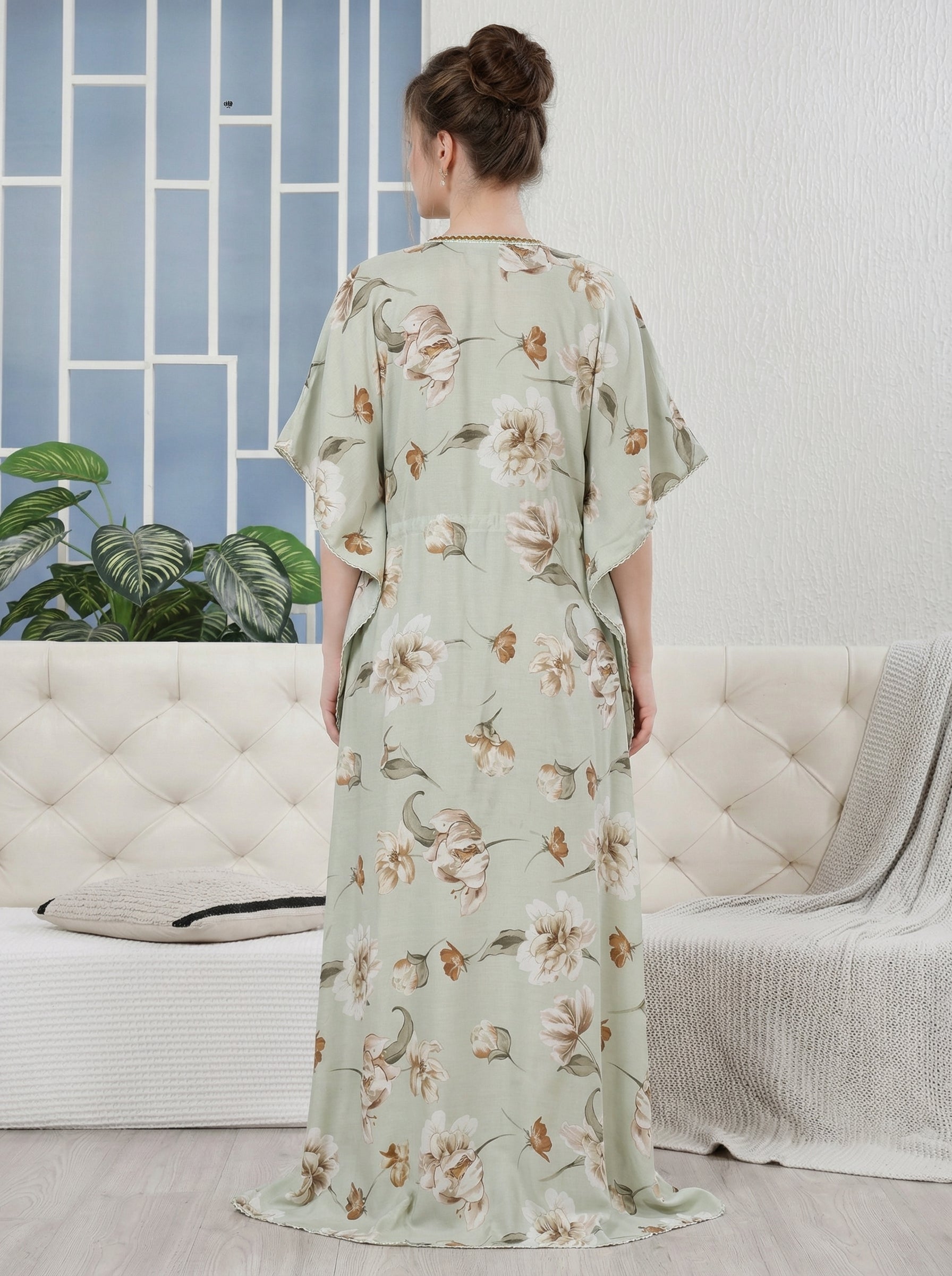Sage Floral Kaftan