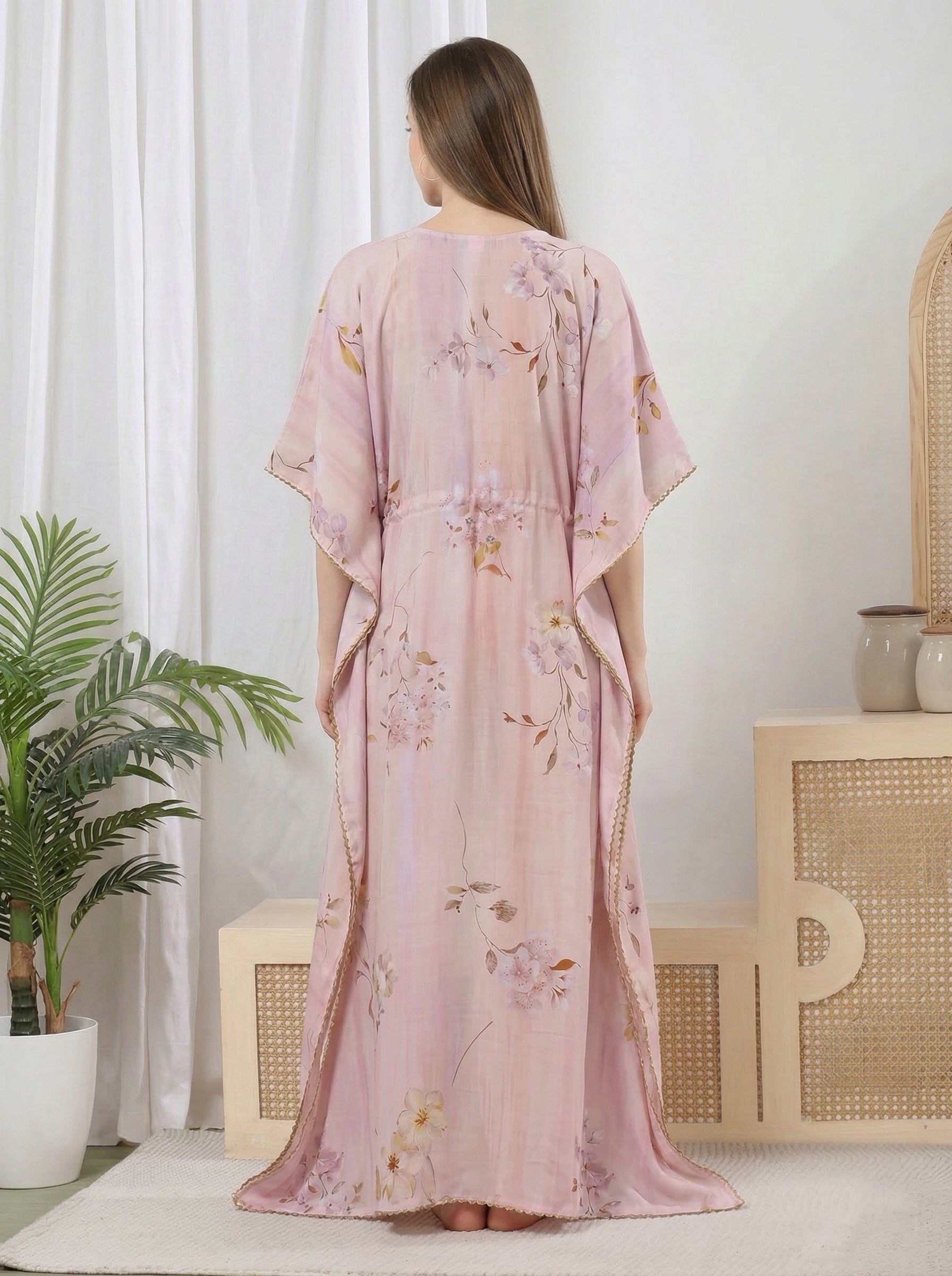 Pastel Bloom Rayon Kaftan