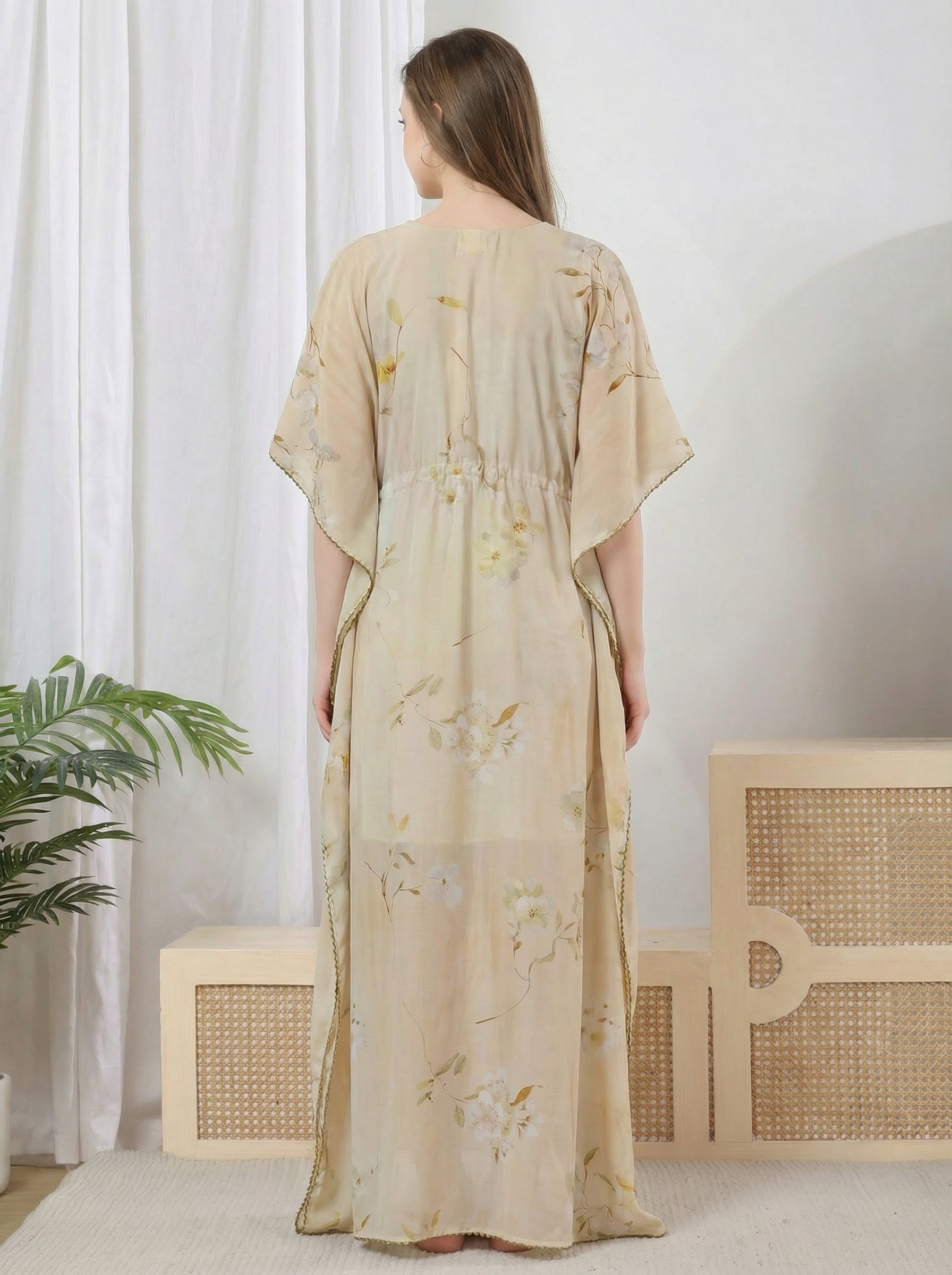 Ivory Petal Rayon Kaftan