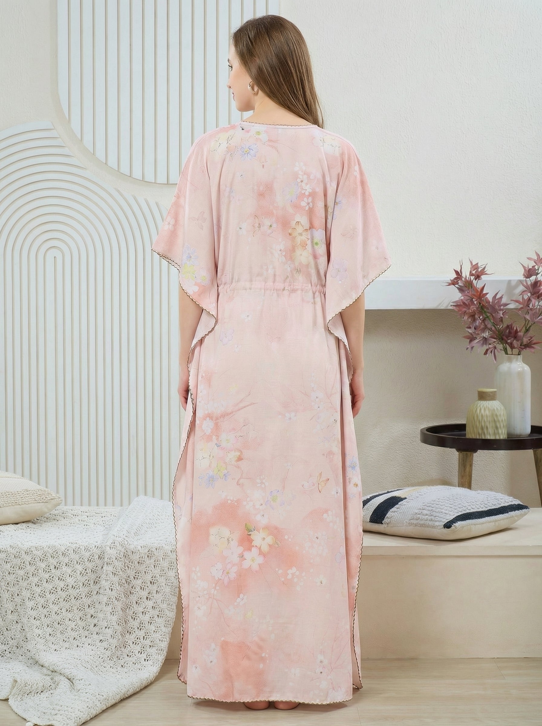 Blush Garden Rayon Kaftan