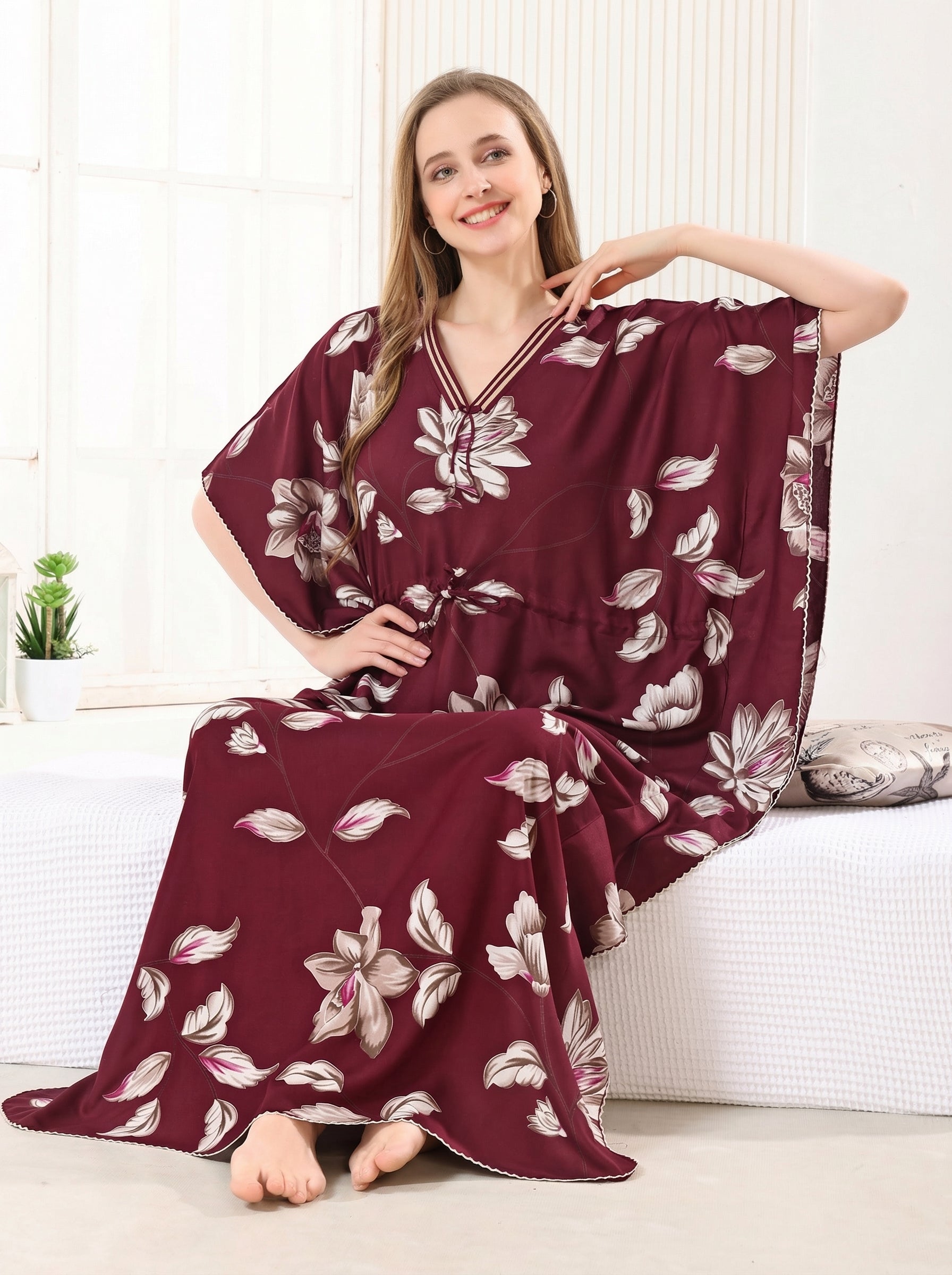 Wine Bloom Kaftan