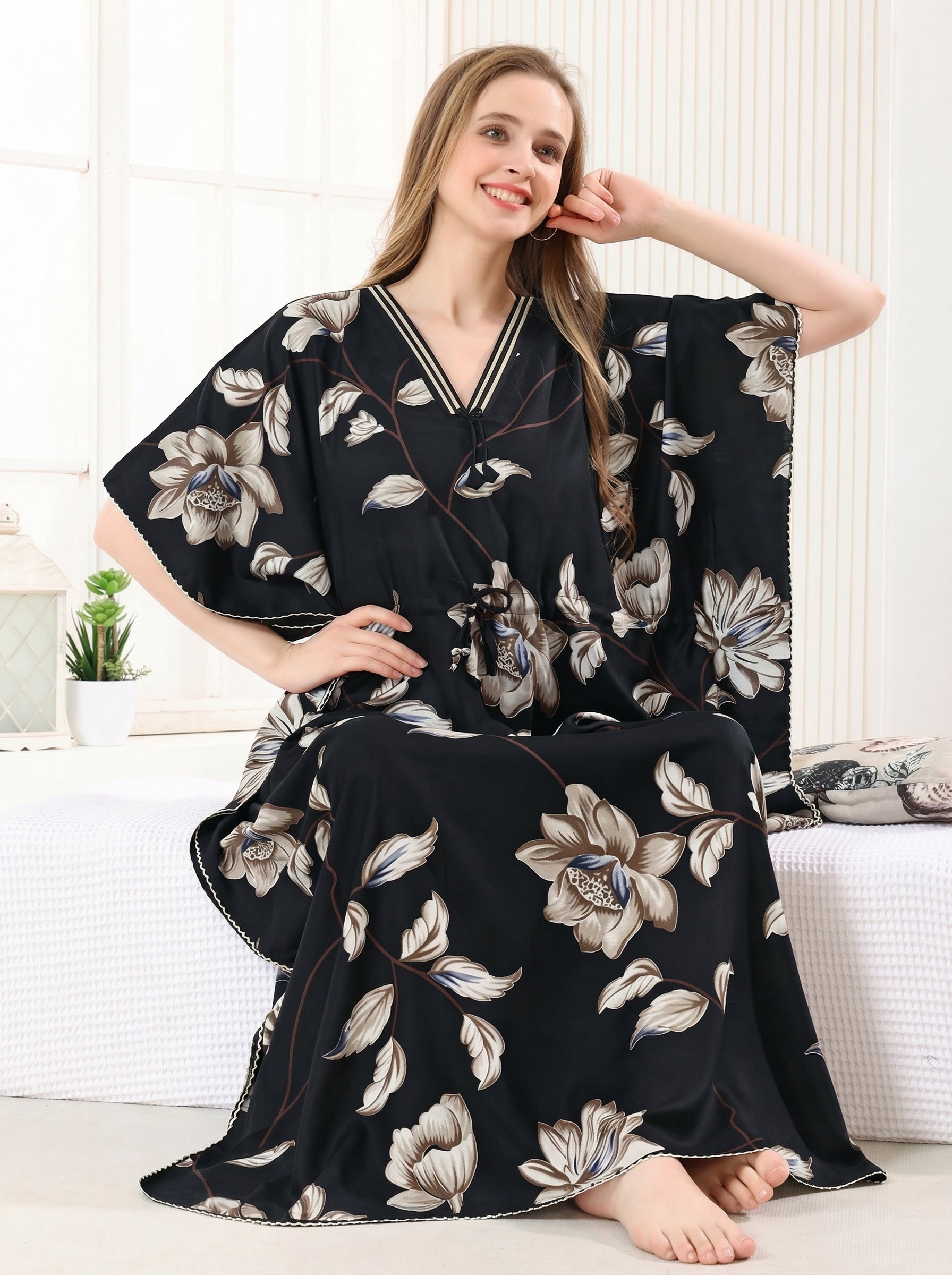 Midnight Floral Kaftan