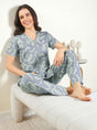 Slate Grey Collared Night Suit